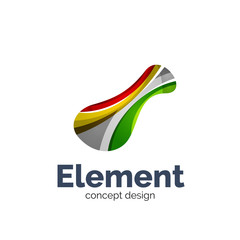 Vector flowing abstract shape, logo template