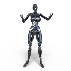 Naklejka premium 女性ロボット