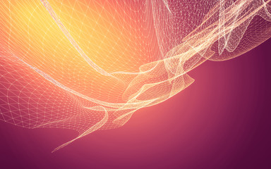 Abstract polygonal space low poly dark background, 3d rendering