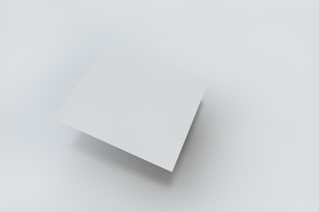 Mock-up cover a square shape on a background. Business cards, postcards and posters. Layout for your design. Three-dimensional rendering.