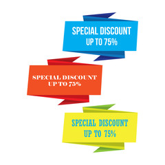 colors discount labels and banners