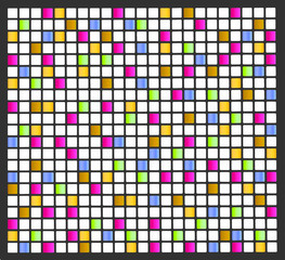 Azulejo tipo ladrilho de muitos quadrados coloridos