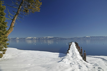 dock snow lake