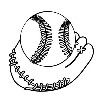 baseball mitt and ball icon image vector illustration design 