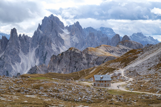 Cadini di Misurina range in Dolomites, Italy