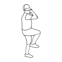 Obraz premium baseball player icon image vector illustration design 