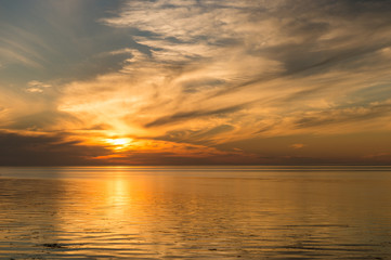 Obraz na płótnie Canvas Breathtaking Sunset in Sainte-Flavie, Quebec, Canada