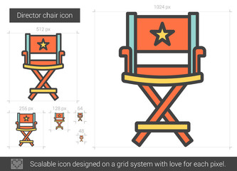 Director chair line icon.