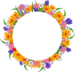 Fototapeta na wymiar banner with flowers frame