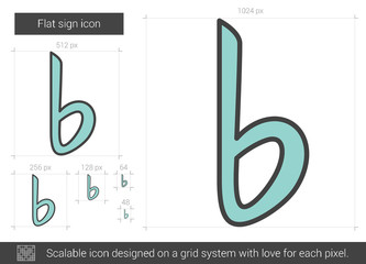 Flat sign line icon.