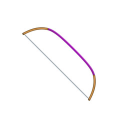 Vintage hand saw in purple and brown design