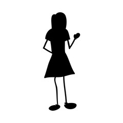 cartoon woman black silhouette icon image vector illustration design 
