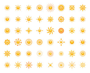 Set of glossy sun images for your design - 124950628