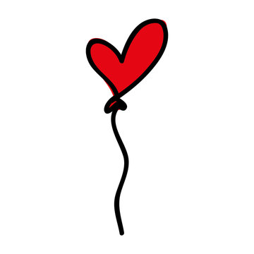 Heart Cartoon Balloon Icon Image Vector Illustration Design 