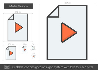 Media file line icon.