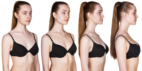 Young female body in different angles