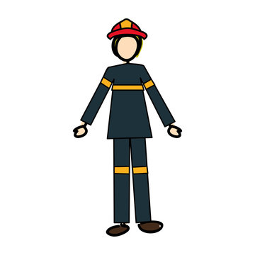 firefighter cartoon icon image vector illustration design 