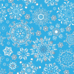 seamless christmass pattern, snowflakes on a light background