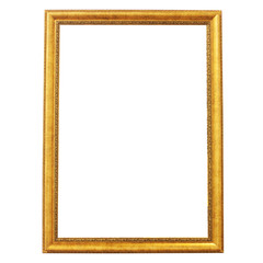 Obraz premium Gold color vintage frame isolated on white background