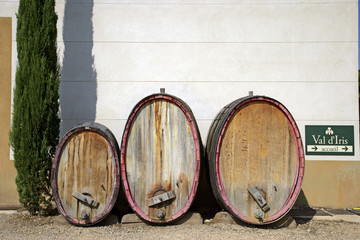 three oval casks