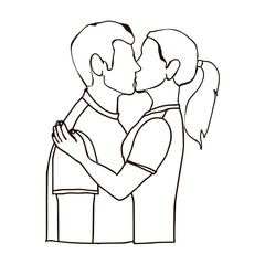 couple kissing man and woman icon image vector illustration design 