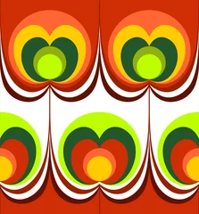 Seamless retro drop circles flower apple background pattern green orange red © Jyll