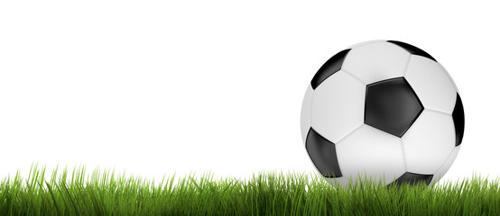 ball football soccer green grass 3d render