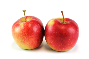 close up on red apple isolated on white background