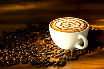 Hot cappuccino coffee