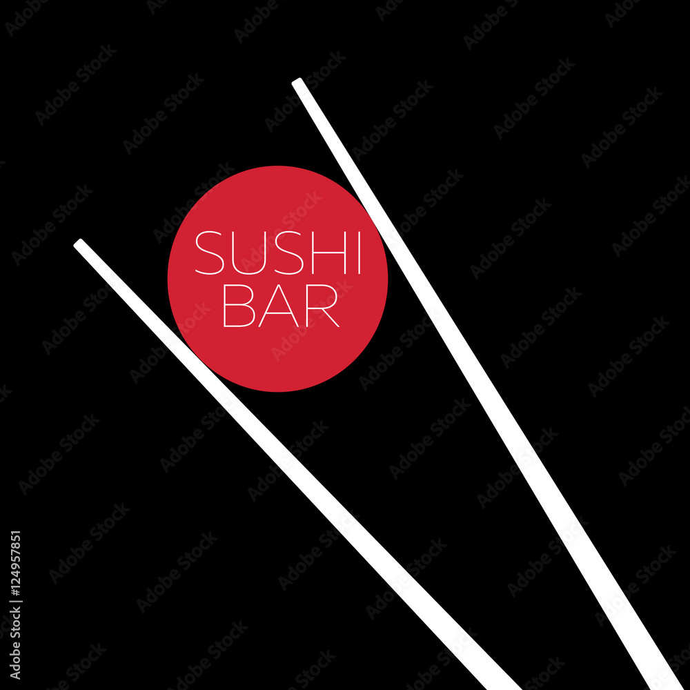 Wall mural sushi bar food logo template