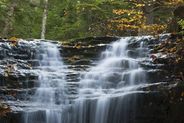 Silky waters of Tama Falls in New Hampshire's White Mountains.