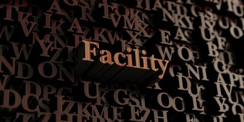 Facility - Wooden 3D rendered letters/message.  Can be used for an online banner ad or a print postcard.