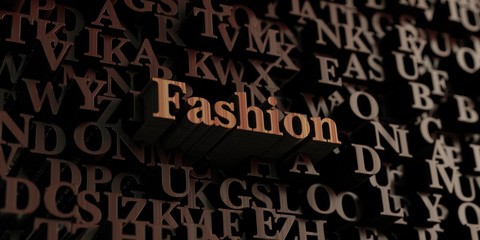 Fashion - Wooden 3D rendered letters/message.  Can be used for an online banner ad or a print postcard.