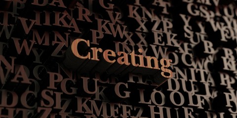 Creating - Wooden 3D rendered letters/message.  Can be used for an online banner ad or a print postcard.