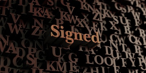 Signed - Wooden 3D rendered letters/message.  Can be used for an online banner ad or a print postcard.