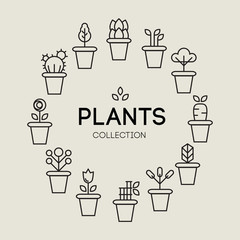 icons of pot plants garden