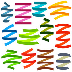 Set of Multicolored Flat Empty Ribbons. Ready for Your Text or Design. Isolated vector illustration.
