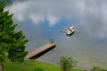 rowboat on a lake