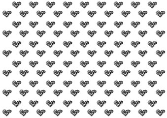 Abstract hearts drawing style illustration black on white background | pattern creative design