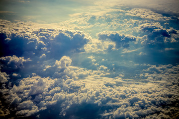Sky and clouds from a plane over Bulgaria 