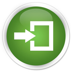 Login icon soft green glossy round button