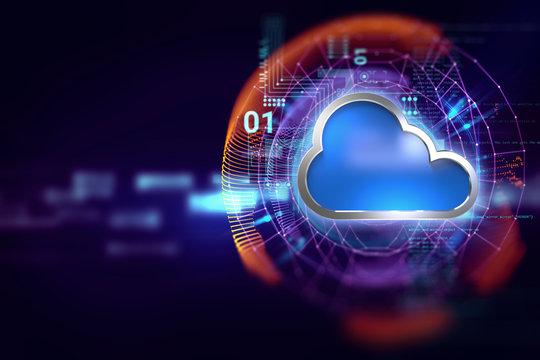 Cloud computing system abstract technology background