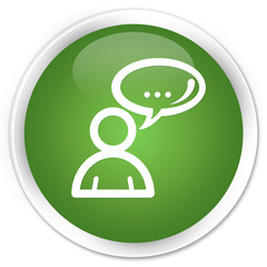 Social network icon soft green glossy round button
