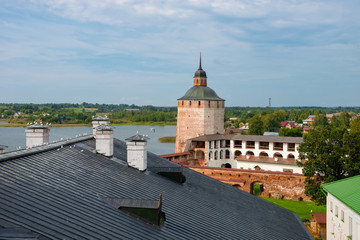 Merezhennaya (Belozersky) tower and walls of Kirillo-Belozersky monastery