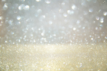 glitter vintage lights background. silver and white