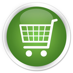 Ecommerce icon soft green glossy round button