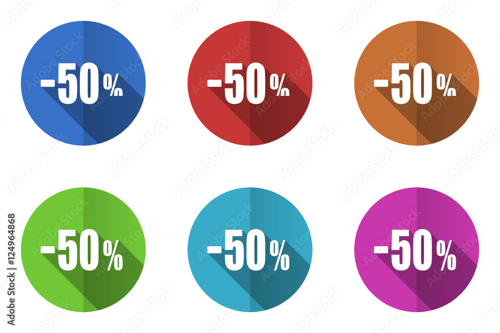 Aufkleber flat design vector icon set