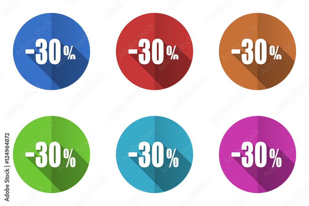 Aufkleber flat design vector icon set