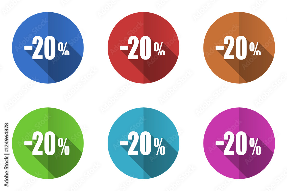 Aufkleber flat design vector icon set