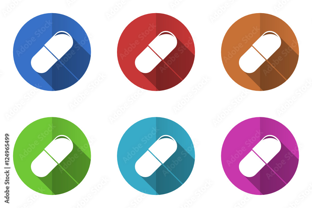 Aufkleber flat design vector icon set